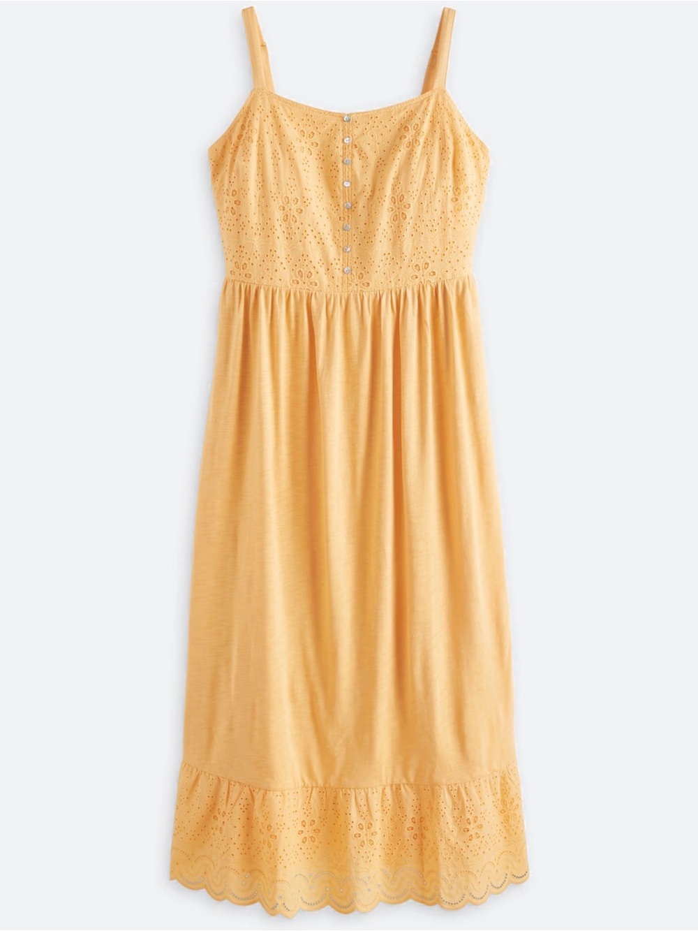 MARKET & SPRUCE Yellow Eyelet Midi Sundress NWOT